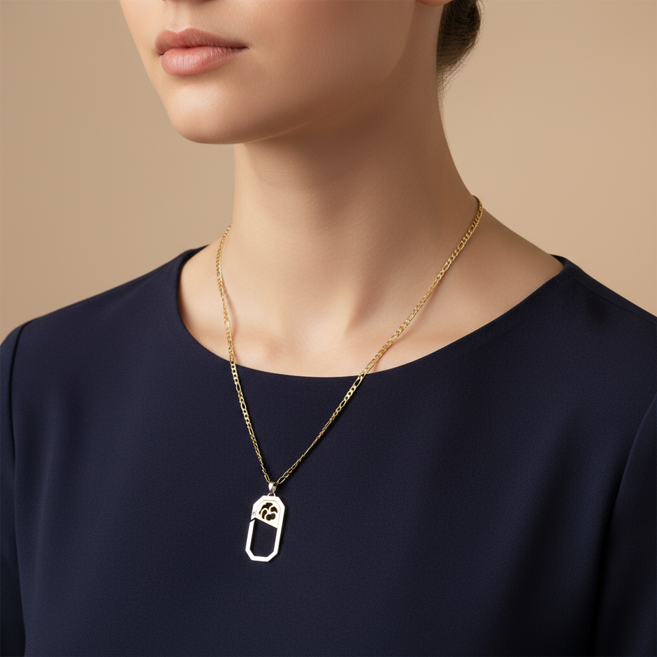 Minimalist Gold Octagon Pendant Necklace - Geometric Charm Jewelry