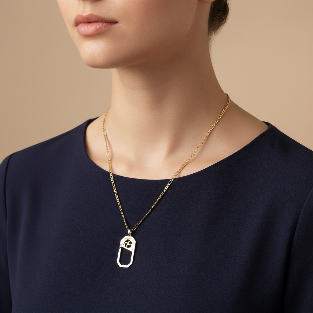 Minimalist Gold Octagon Pendant Necklace - Geometric Charm Jewelry