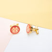 Double Happiness Cufflinks, Chinese Wedding Gold Cufflinks, Red Enamel Tea Ceremony, Groom Groomsmen Gift, Traditional Chinese Jewelry