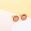 Double Happiness Cufflinks, Chinese Wedding Gold Cufflinks, Red Enamel Tea Ceremony, Groom Groomsmen Gift, Traditional Chinese Jewelry