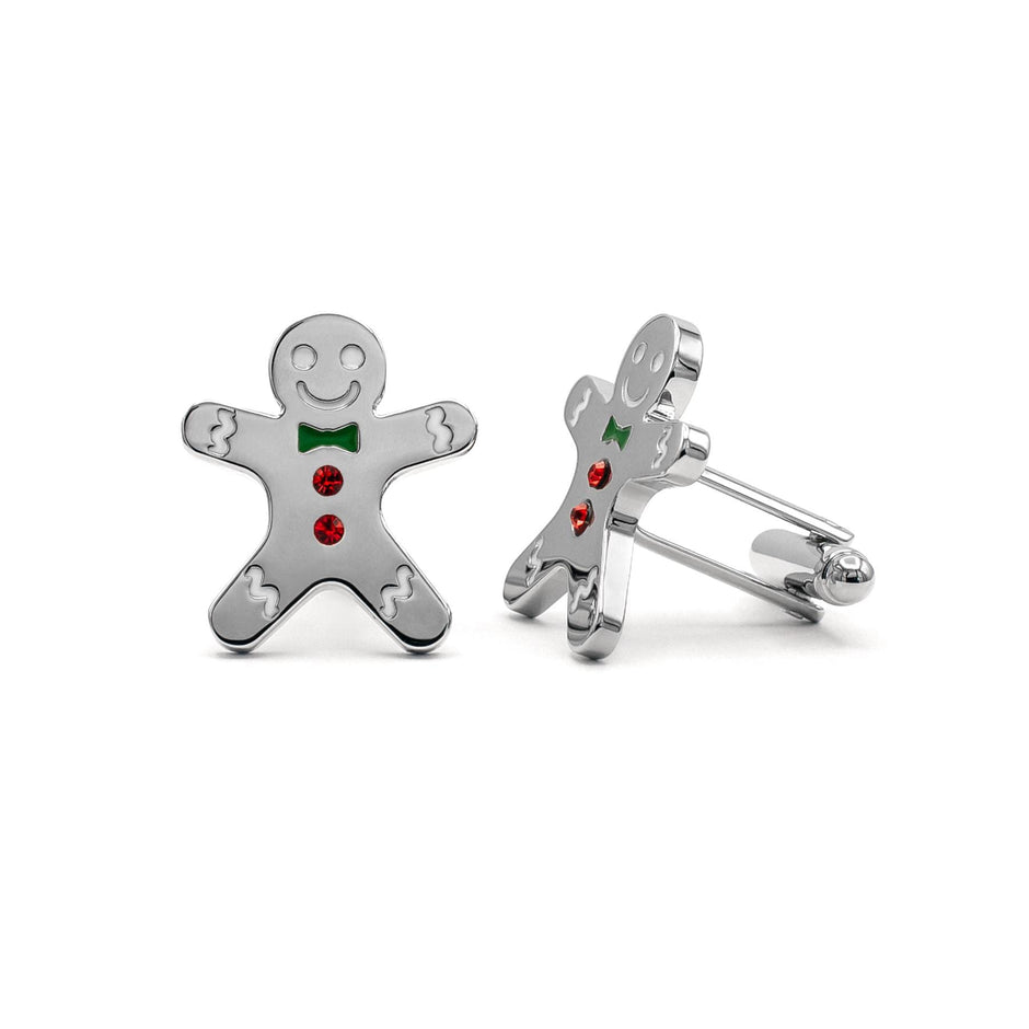 Gingerbread Man Cufflinks, Holiday Christmas Cuff Links, Fun Gift for Him, Men’s Stocking Stuffer, Novelty Jewelry, Winter Party Accessory