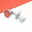 Double Happiness Cufflinks, Chinese Wedding Silver Cuff Links, Red Enamel Groom Gift, Groomsmen Accessory, Traditional Character Jewelry