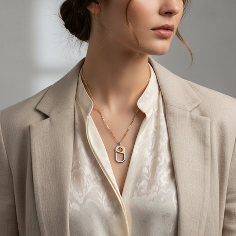 Minimalist Gold Octagon Pendant Necklace - Geometric Charm Jewelry