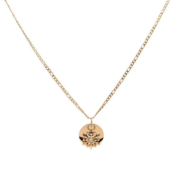 Snowflake Disc Pendant Necklace
